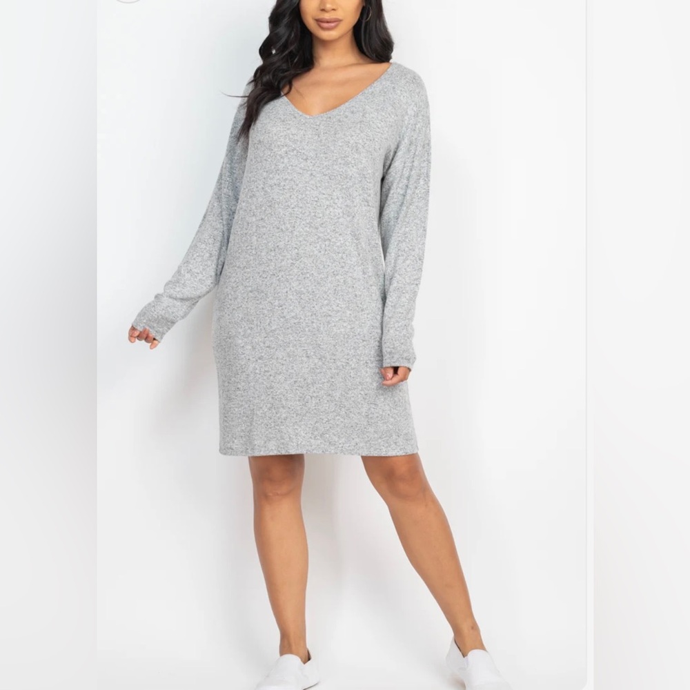 ⭐️**3 for $10** NEW Comfortable Blushed Knit Loose Fit Dress in Gray Size Medium